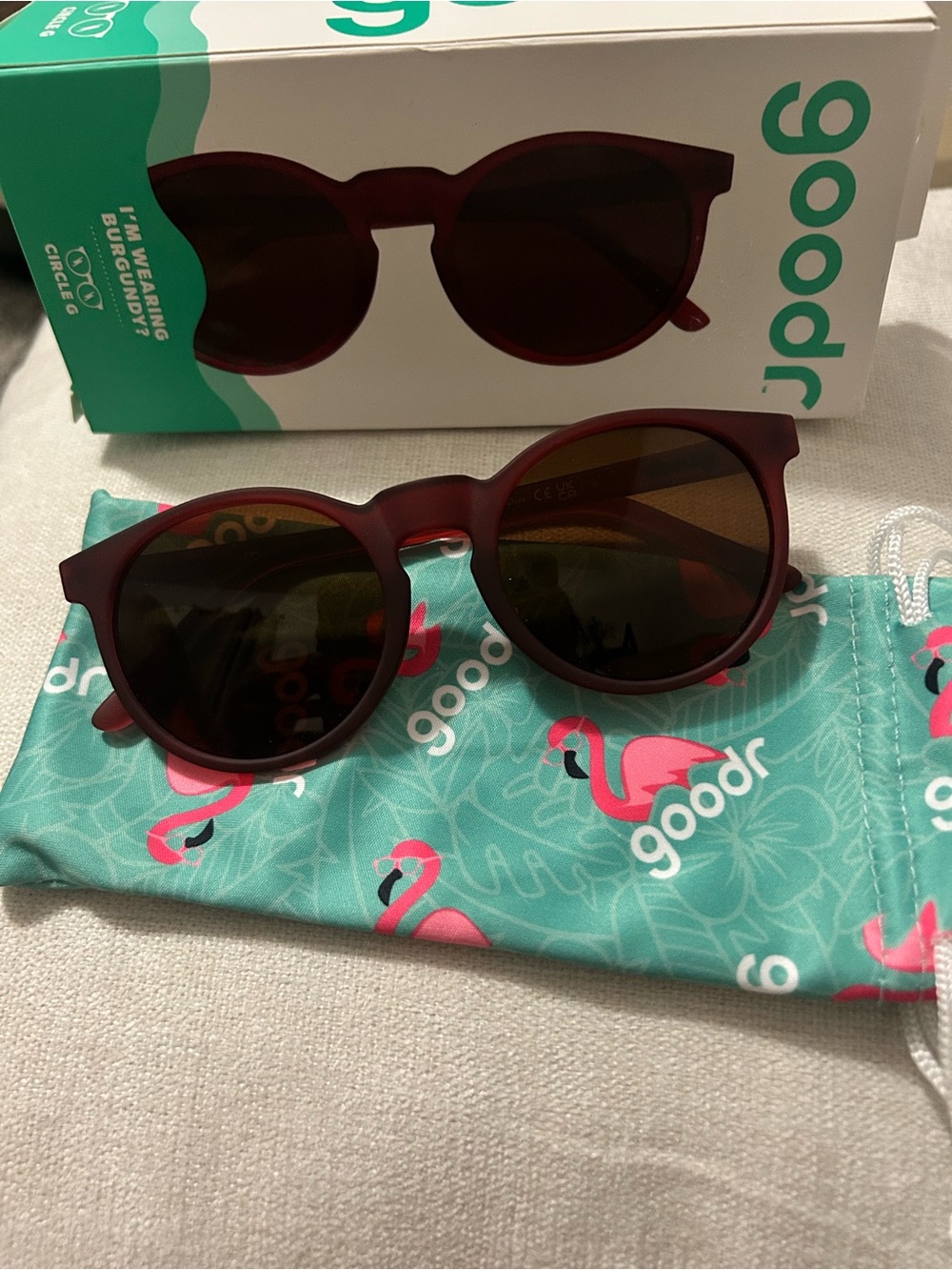 goodr Burgundy Round Sunglasses adult/unisex
